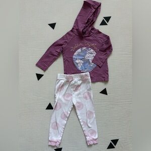 Carters|Baby girl cute set,Purple Graphic Hoodie sweater & polka dot leggings•
